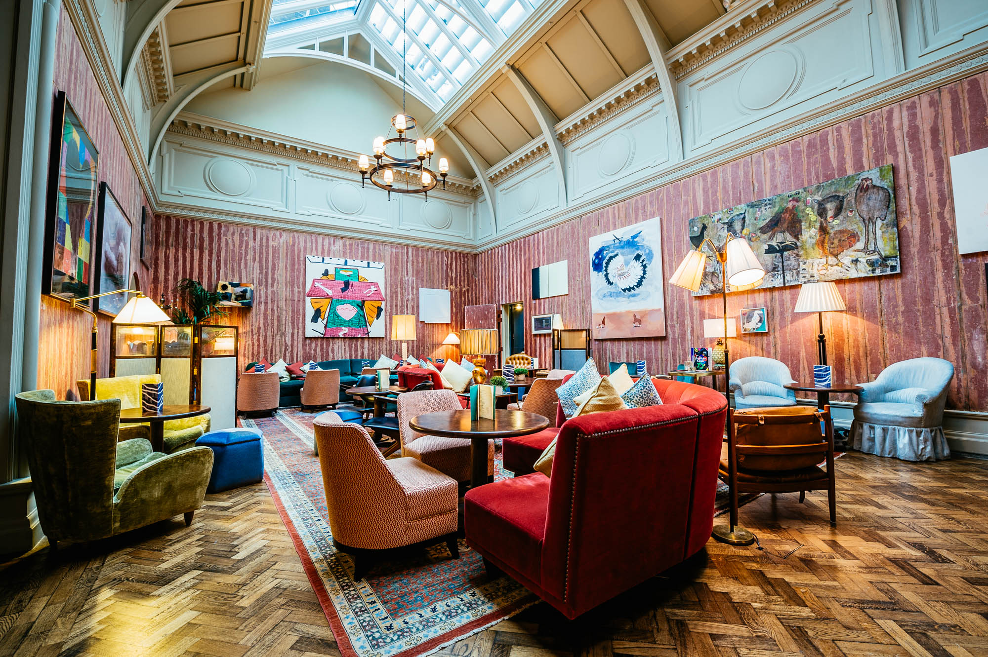 A photo of interior of a lounge space at a private members bar in london