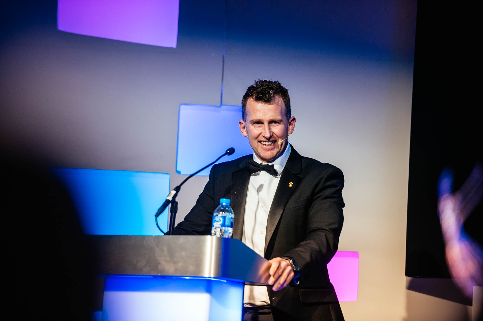 A photo of international rugby referee Nigel Owens at the Cardiff Life Awards in march 2017