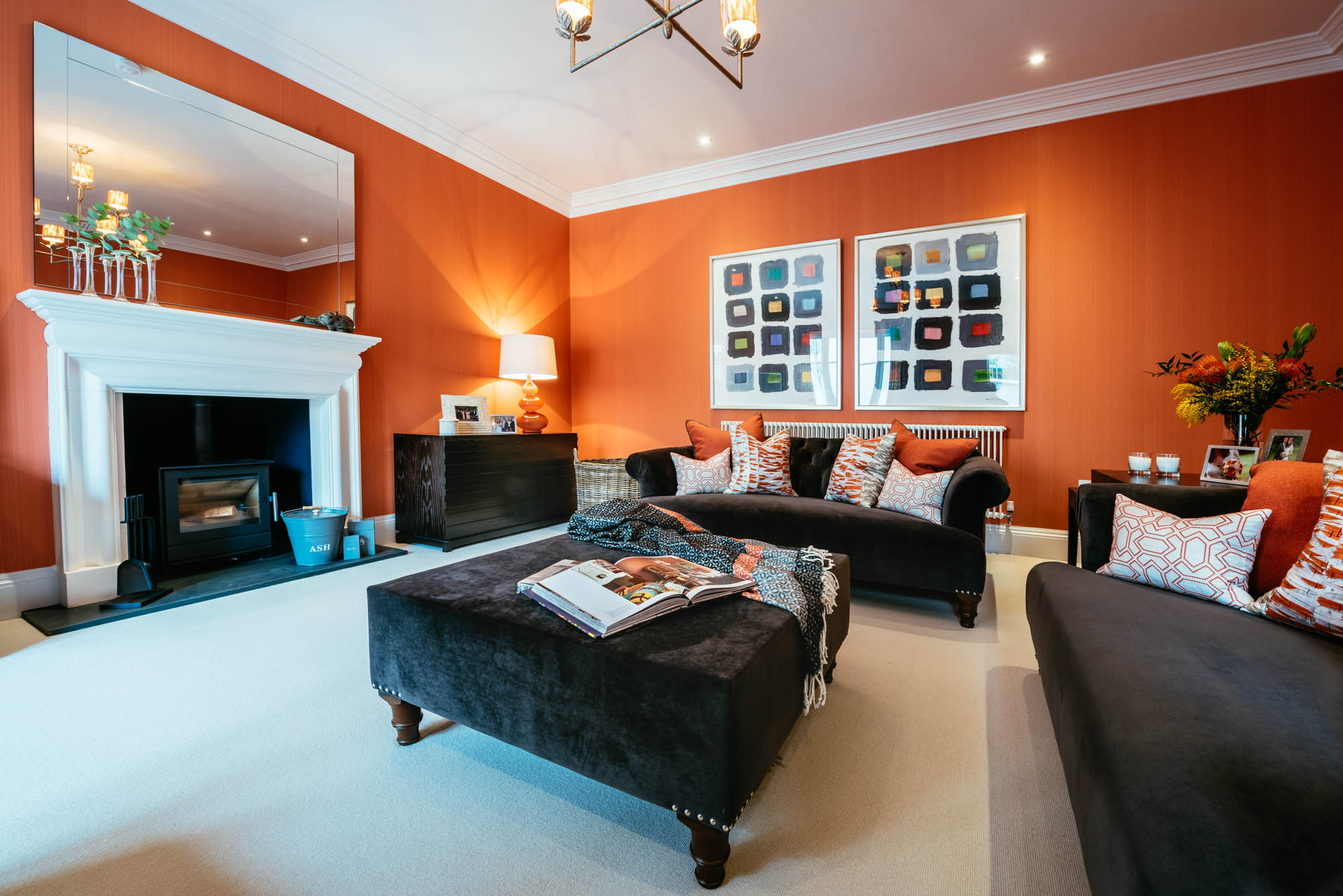 The interior of a home, showing the lounge and living space of the property