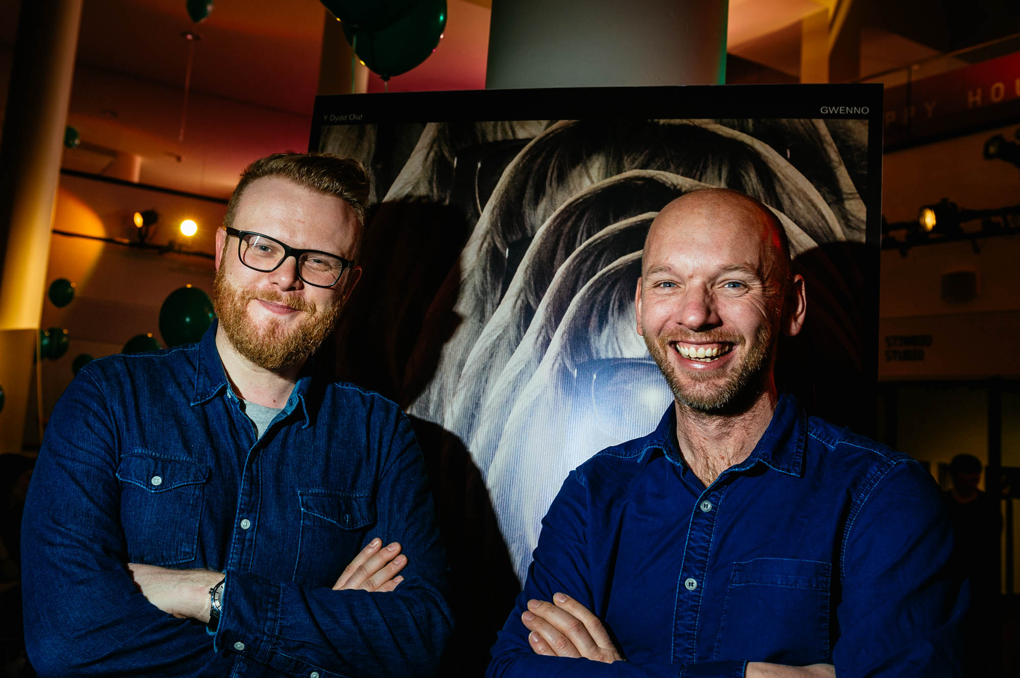 A photo of Huw Stephens and Jon Rostron at the Wales Music Prize